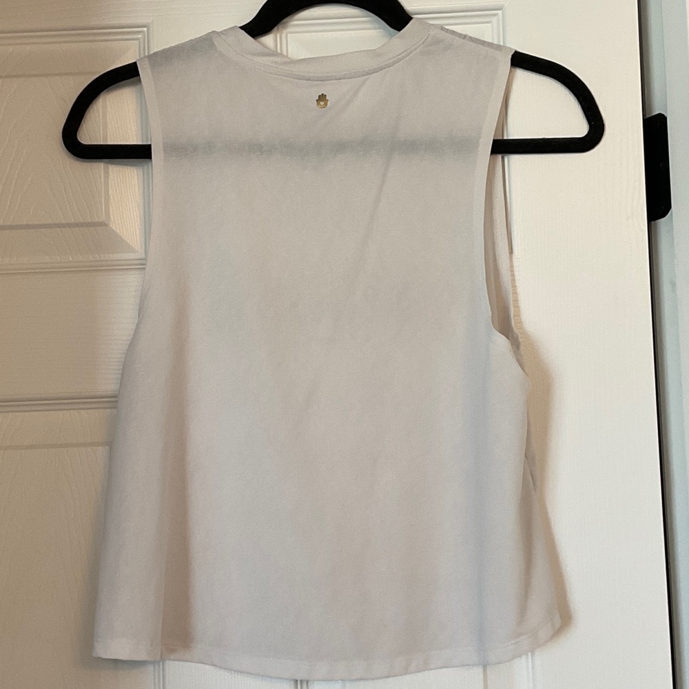 Spiritual Gangster White Muscle Tee with Pastel Rainbow "Warrior" - Picture 2 of 4